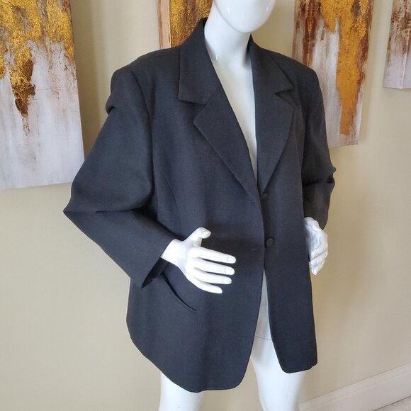 Jones New York Dress Women's Black/Gray Wool Jacket SZ 18W - Picture 3 of 8